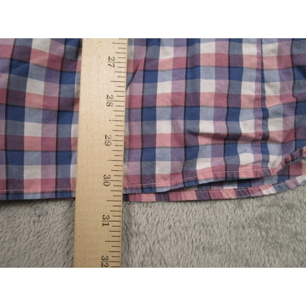 Banana Republic Shirt Mens Large Blue Plaid Grant Button Down Long Sleeve‎ A7
